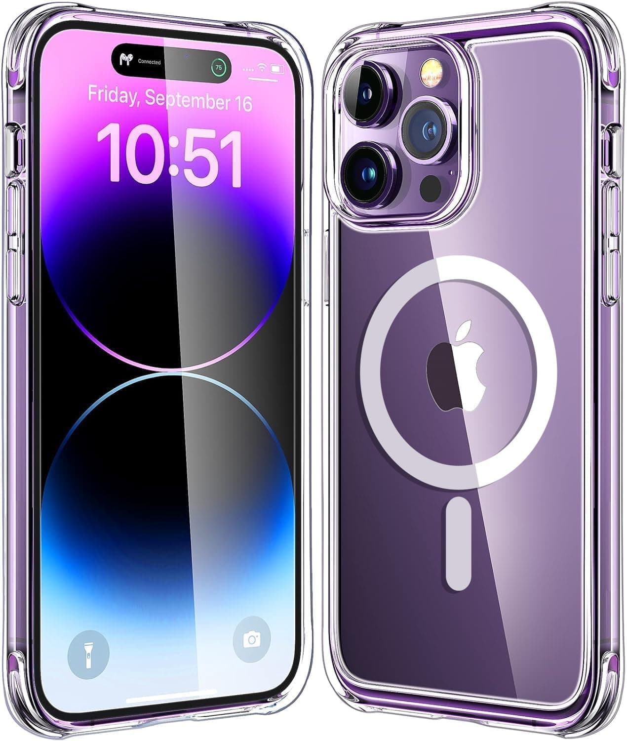 Mkeke Magnetic Designed for iPhone 14 Pro Case Clear with Magsafe [Military Grade Drop Protection] [Not Yellowing] Shockproof Phone Case for Apple iPhone 14 Pro 2022