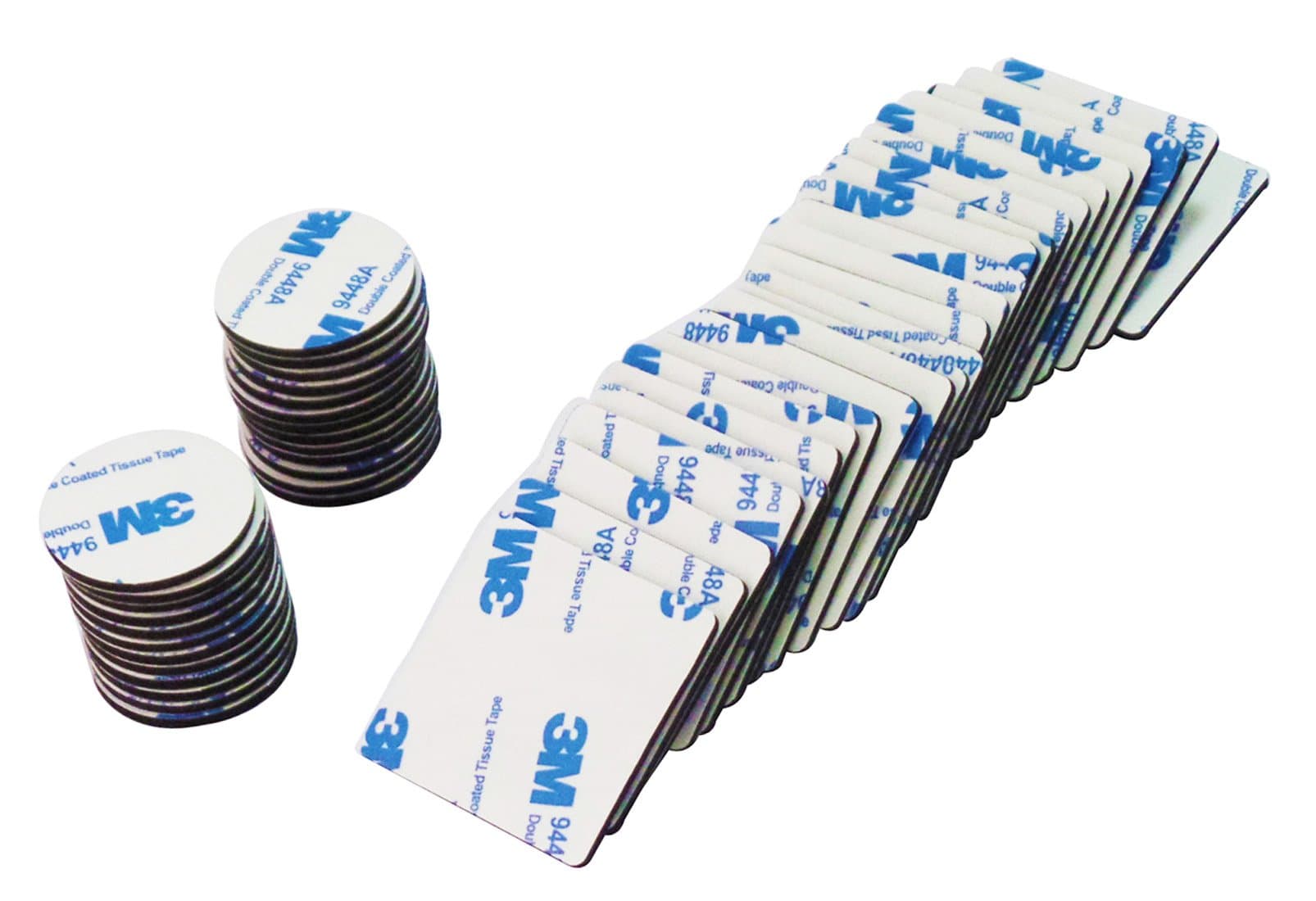 Double Sided Black Foam Tape Mounting Pad Adhesive Pack of 50 Round and Square