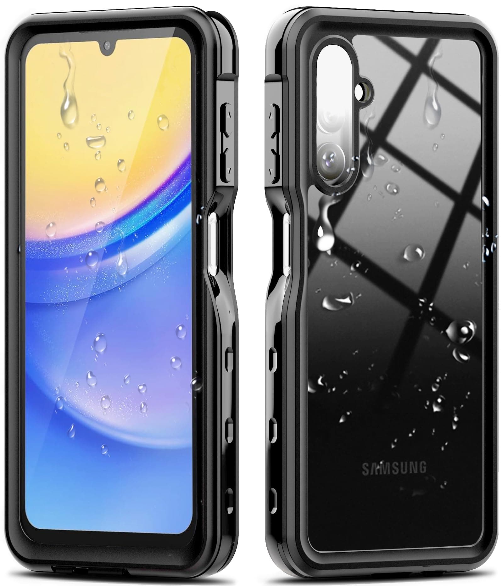 Hllhunkhe for Samsung Galaxy A15 5G Waterproof Case with Built-in Screen Protector - Rugged Full Body Underwater Dustproof Shockproof Drop Proof Protective Cover for Samsung Galaxy A15 5G, Black