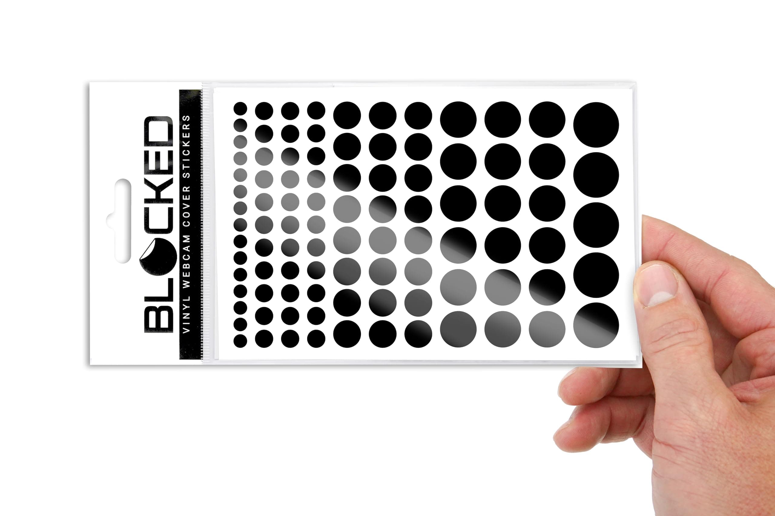 BLOCKED Stackable Webcam/Camera Vinyl Covers | 95 Low-Tack Restickable Webcam Stickers | 5-Sizes | Black 95-Pack (Ultra Glossy)
