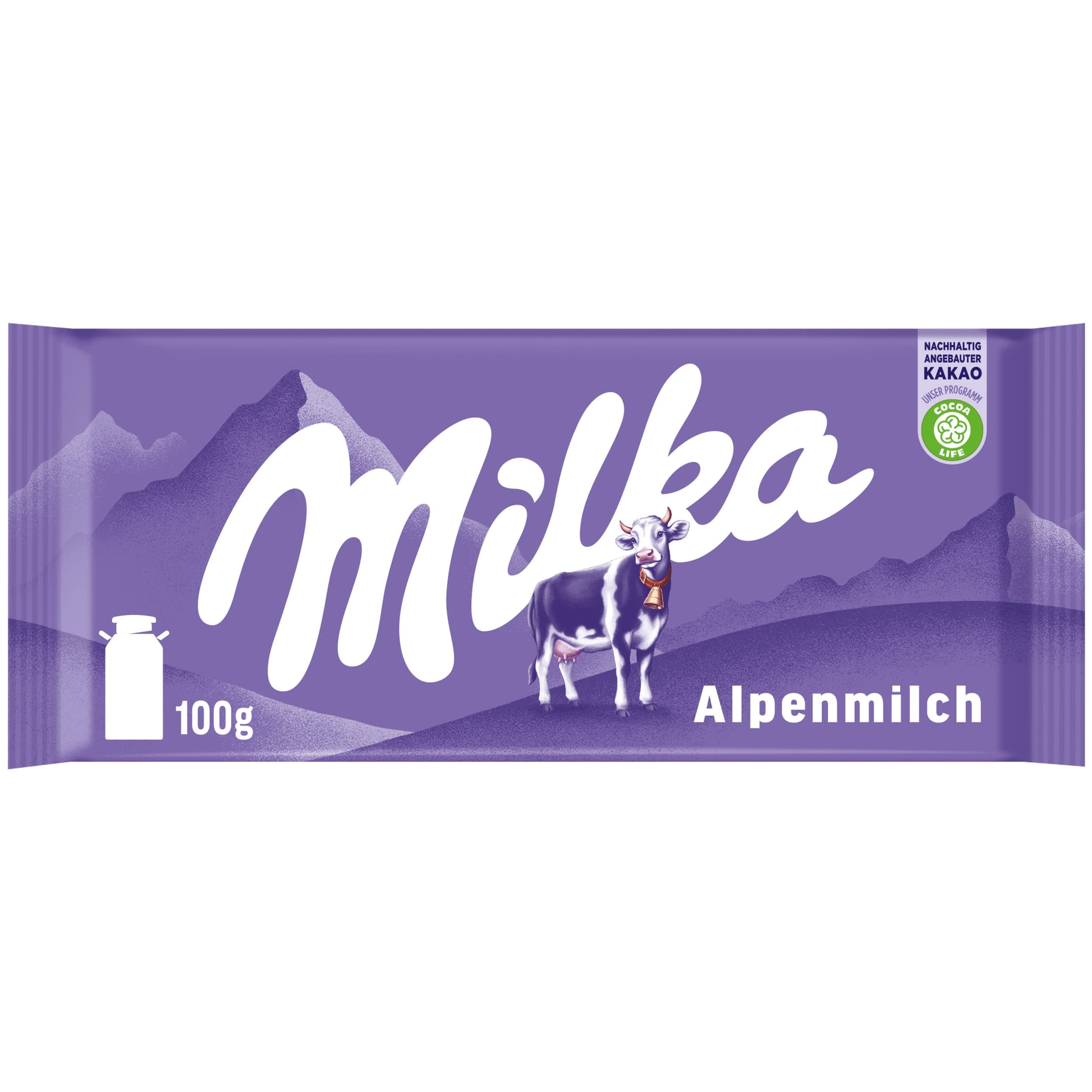 Milka Alpine Milk Chocolate, 100 Grams