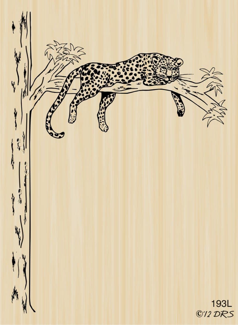 Lazy Leopard Rubber Stamp by DRS Designs