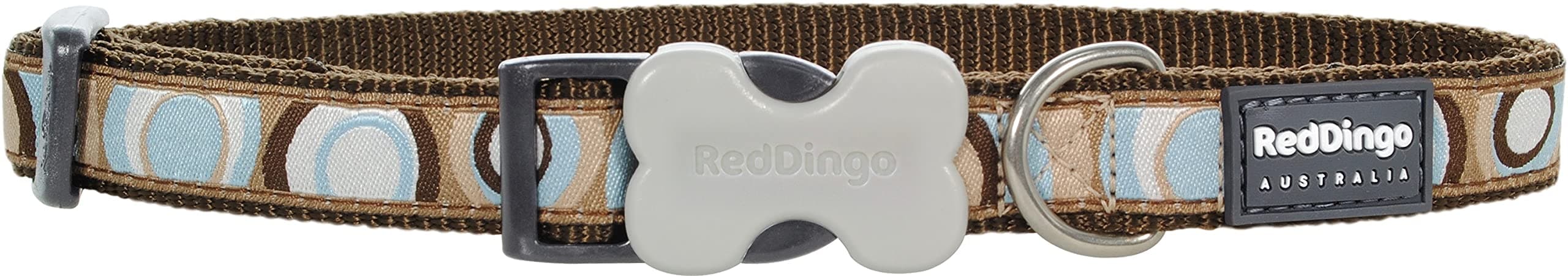 Red Dingo Circadelic Brown Dog Collar, Medium/Large/20mm
