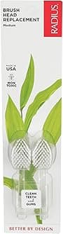 RADIUS Replacement Toothbrush Heads, Medium Bristles, 2-Count, Improve Gum Health & Reduce Gum Issues, Pack of 1