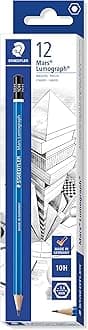 STAEDTLER 100-10H Mars Lumograph Graphite Pencils for Drawing & Sketching - 10H (Box of 12)