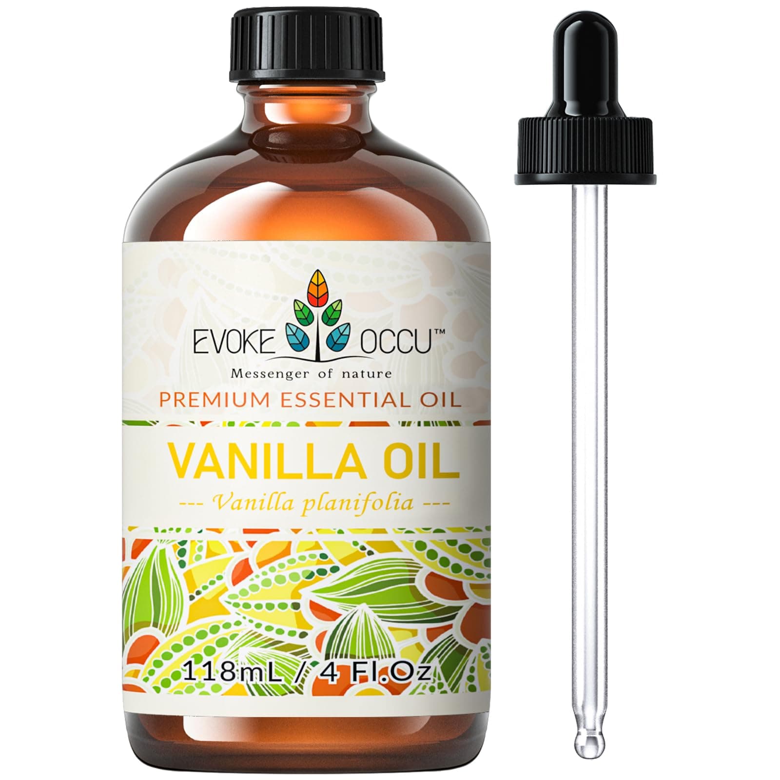 EVOKE OCCU Vanilla Essential Oil 118ml, Pure for Aromatherapy, Diffuser, Fragrance, DIY Candle Soap Making