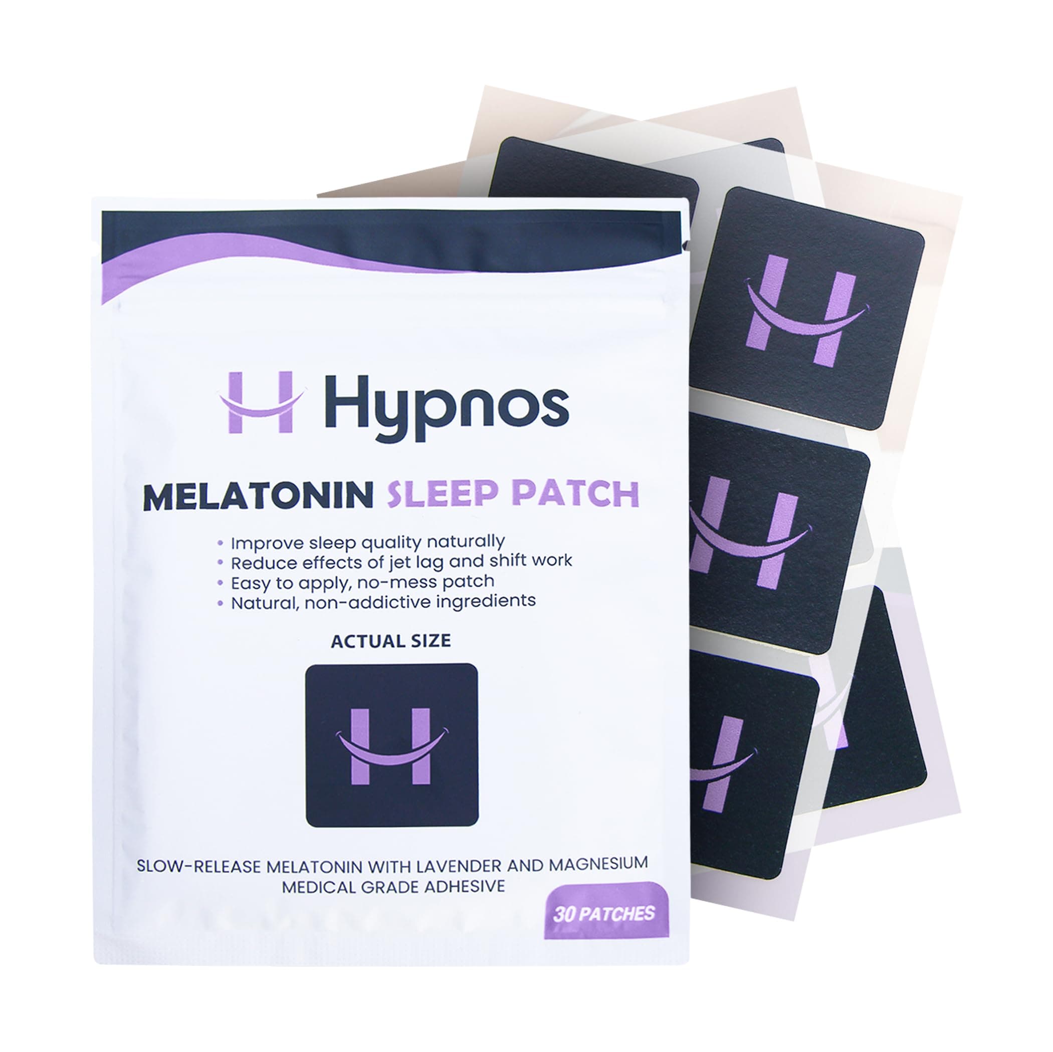 Hypnos Sleep Support Patch | Sleeping Patches for Adults | Extended Release Melatonin Lavender and Magnesium | 30 Patches