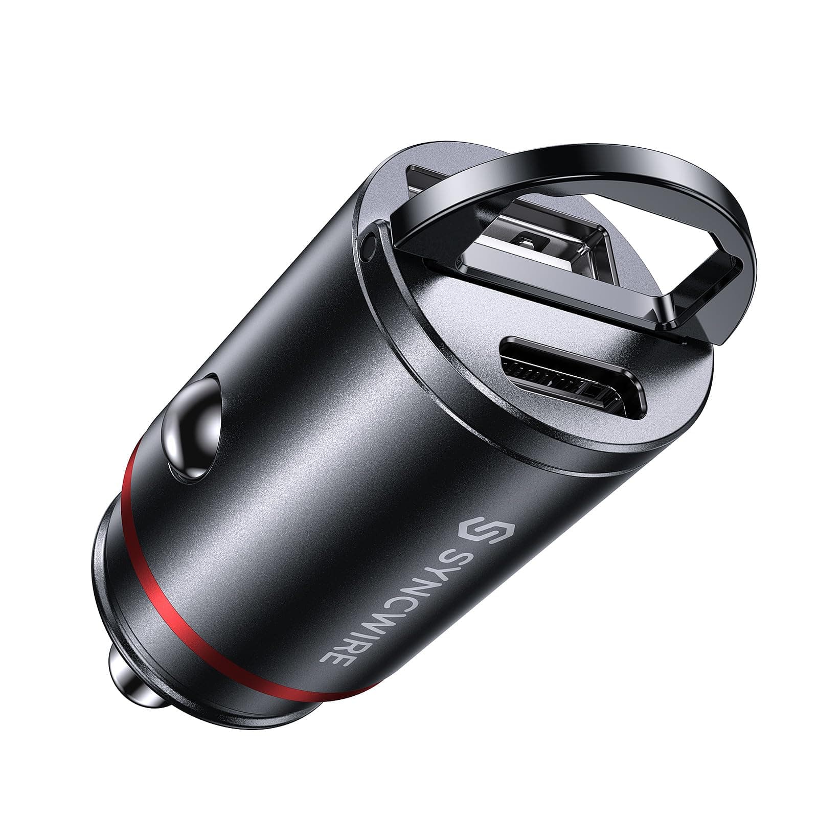 Syncwire Car Charger USB C & USB Socket 12V [PD30W & QC3.0 30W] All Metal USB Car Cigarette Lighter Fast for iPhone 16 Pro Max 15 14 13 12, Samsung