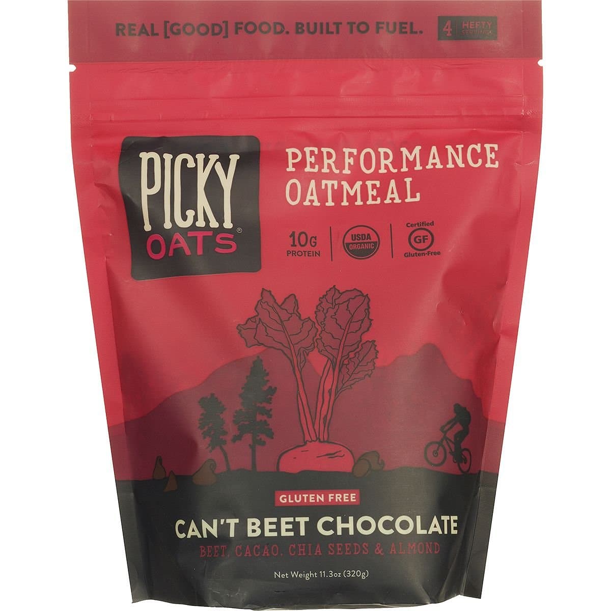 Picky Bars Picky Oats Performance Oatmeal with Protein, Can't Beet Chocolate, 19.9 Oz (8 Servings)