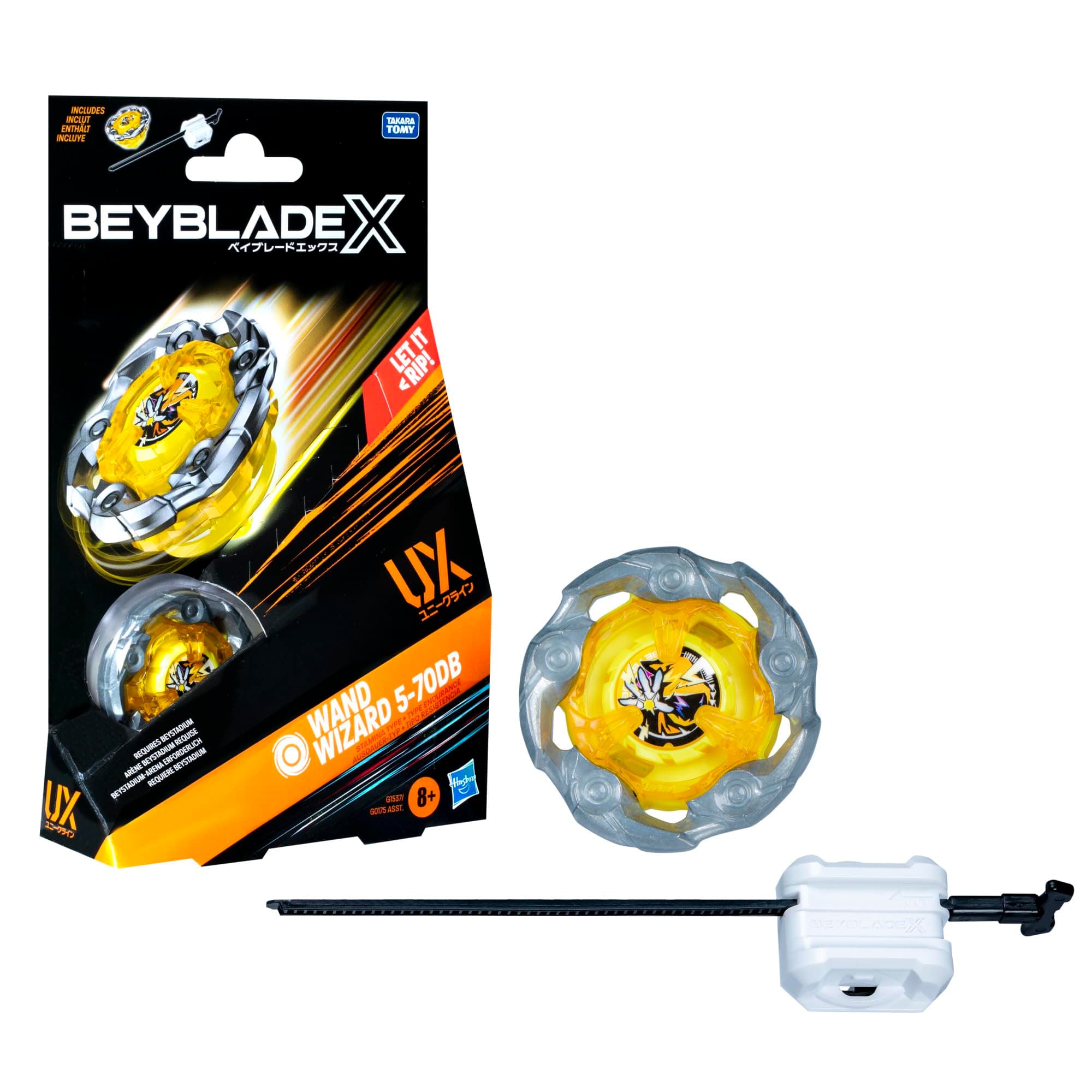 Hasbro Beyblade X Wand Wizard 5-70dB UX Starter Pack Spinning Top and Starter