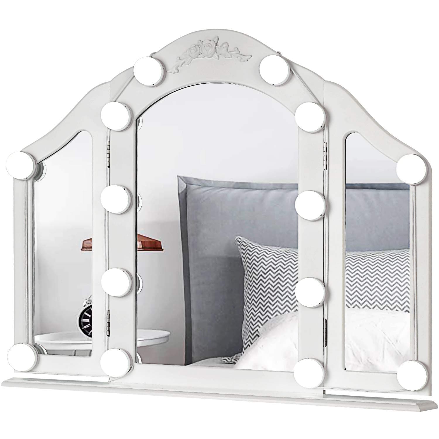 LED Vanity Mirror Lights Kit – MRah Upgraded 2 Color Lighting Modes Makeup Mirror Lighting Fixture with 14 Dimmable Bulbs for Large Vanity Table Set, Bathroom Mirror (Mirror Not Included)