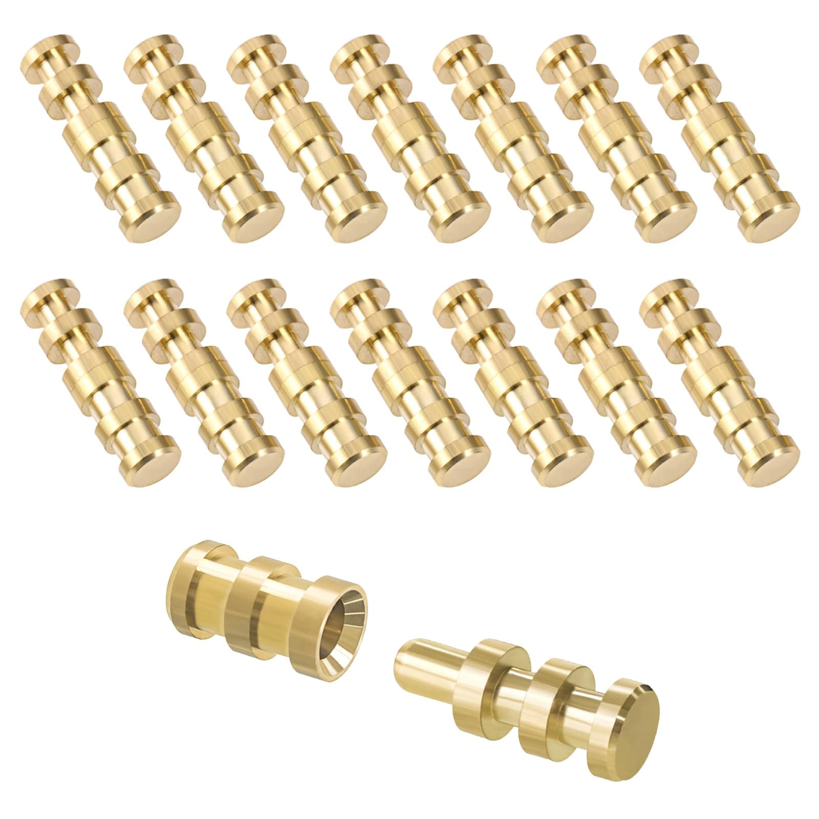 Brass Table Leaf Dowel Pin, 15pcs Table Bolt Sleeve Connectors Table Top Leaf Alignment Pins Drawer Cabinet Buckle Extension Tables Hardware Accessories