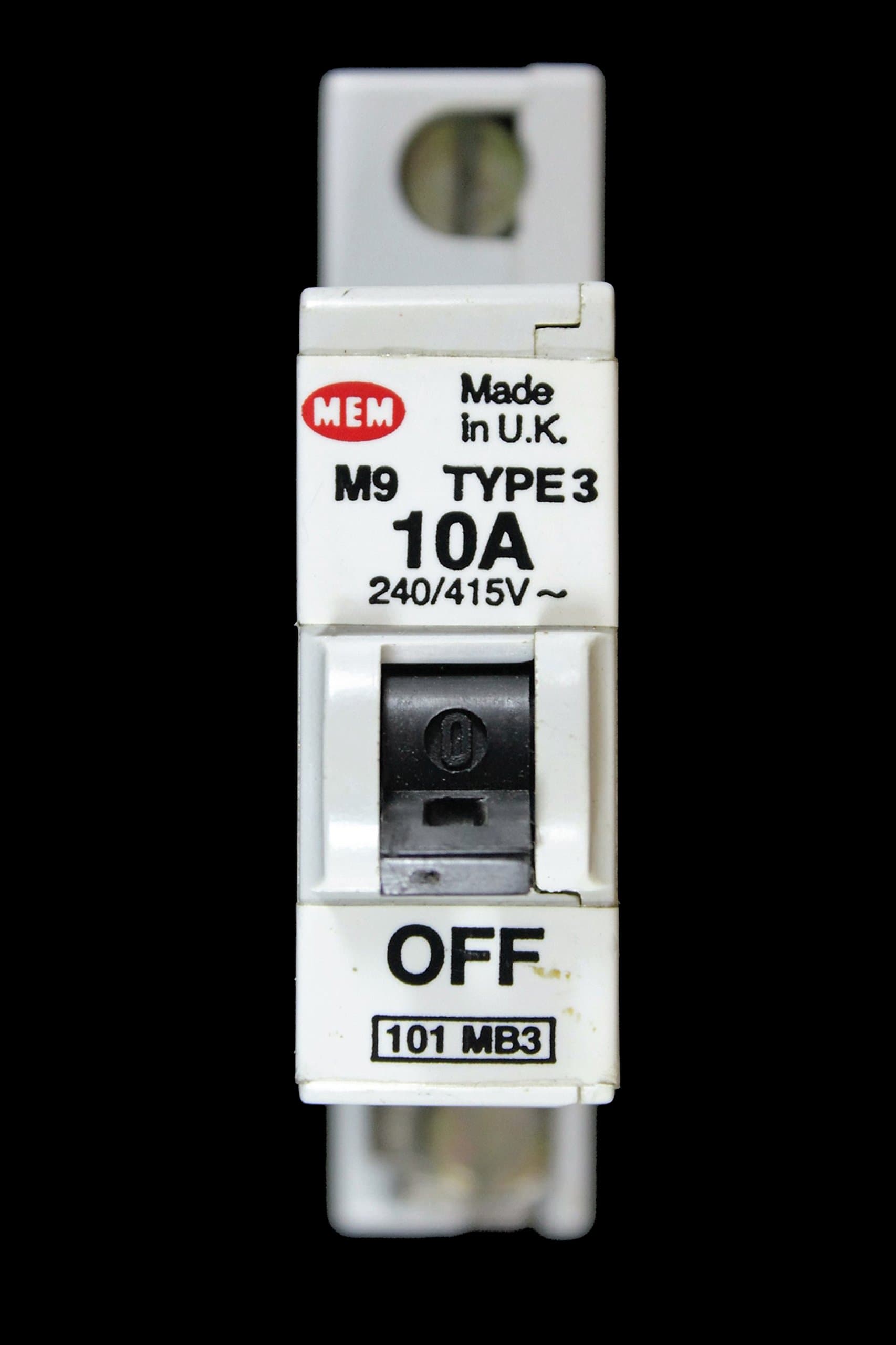 Mem 10 AMP TYPE 3 M9 MCB CIRCUIT BREAKER 101MB3