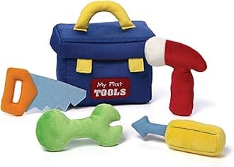 Baby GUND Play Soft Collection, My First Toolbox 5-Piece Plush Playset with Rattle, Squeaker and Crinkle Plush Toys, Sensory Toy for Babies and Newborns, 7.5”