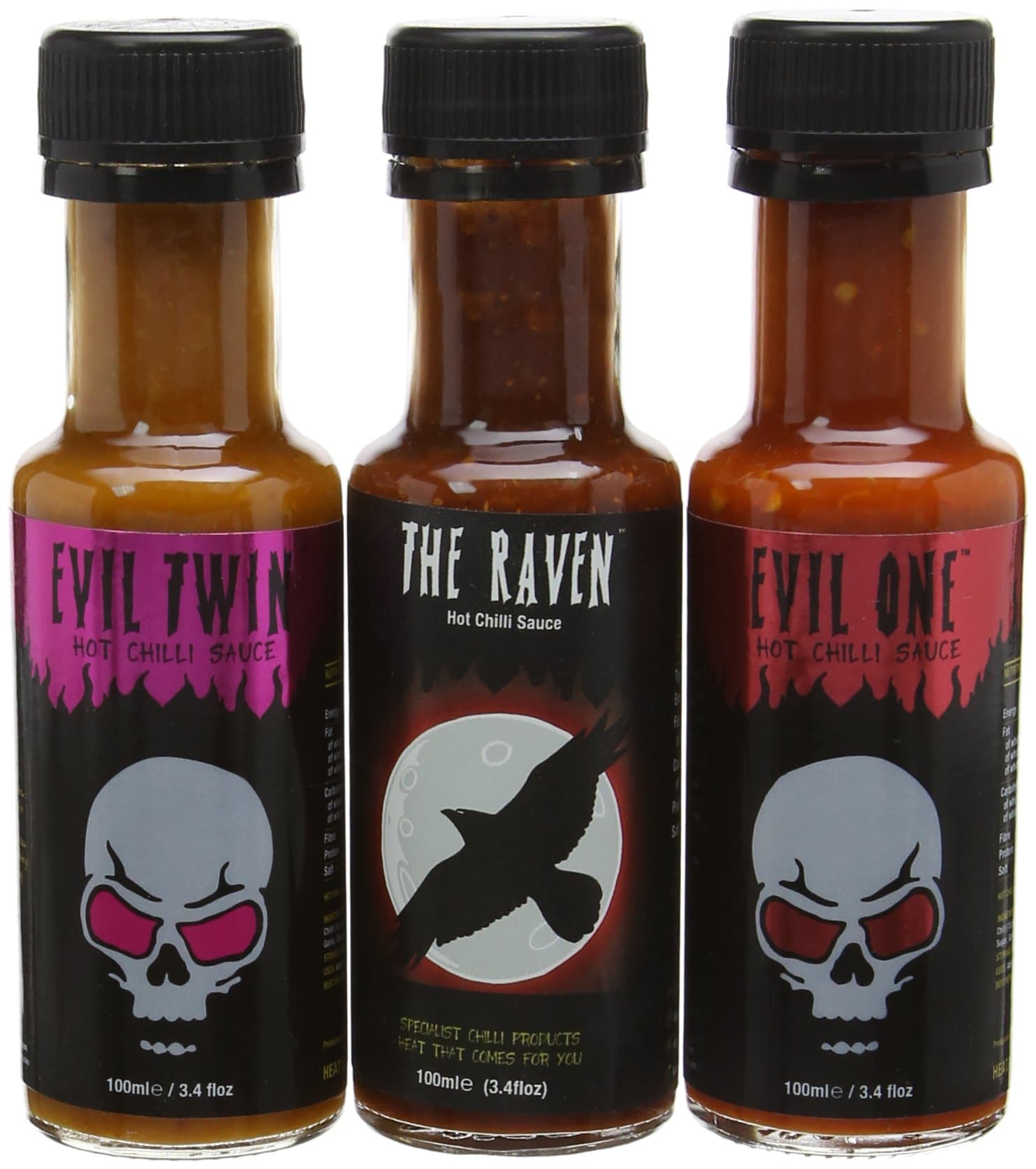 Grim Reaper Evil One/Evil Twin/The Raven Chilli Sauce Gift Pack