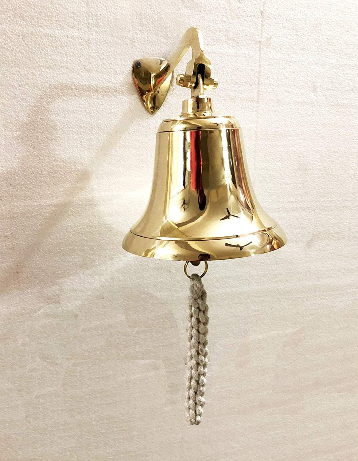 Antique Solid Brass Ship Bell Ring Home Kitchen Outdoor Indoor Door Bell Wall Hanging