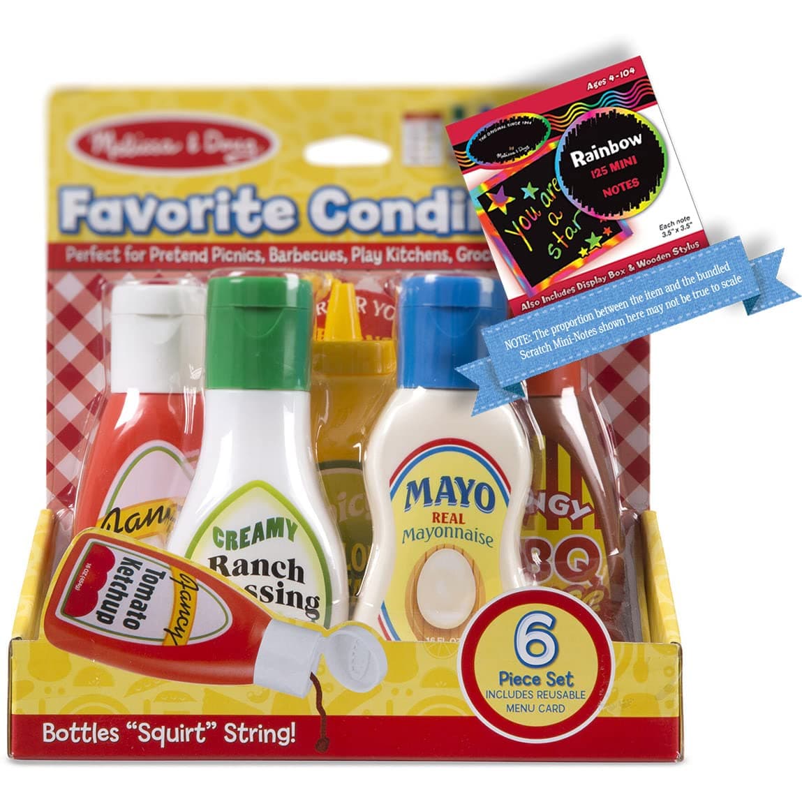 Favorite Condiments: Play Food Set Bundle with 1 Theme Compatible M&D Scratch Fun Mini-Pad (04317)