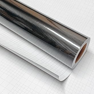 DIYAH 5D High Gloss Black Carbon Fiber Vinyl Bubble Free Air Release Car Wrap Film Automotive DIY Decals (72" x 48" / 6 FT x 4 FT)