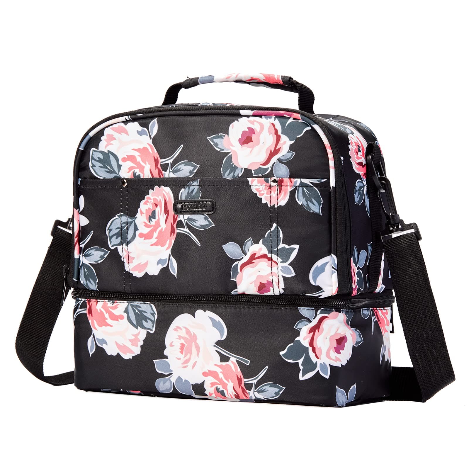 Breast Pump Bag Cooler Compartment for Breast Pump - Cooler and Moistureproof Bag Double Layer for Mother Breast Milk Pump Lunch Bag Outdoor Working (Flower)