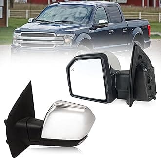 Left Driver side Mirror with Power Glass,Heated, Puddle Lights, Blind Spot Detection, Turn Signal,Mirror Memory and Power Folding Fits 2015-2018 Ford F150（15 Pins) Replace FO1320528