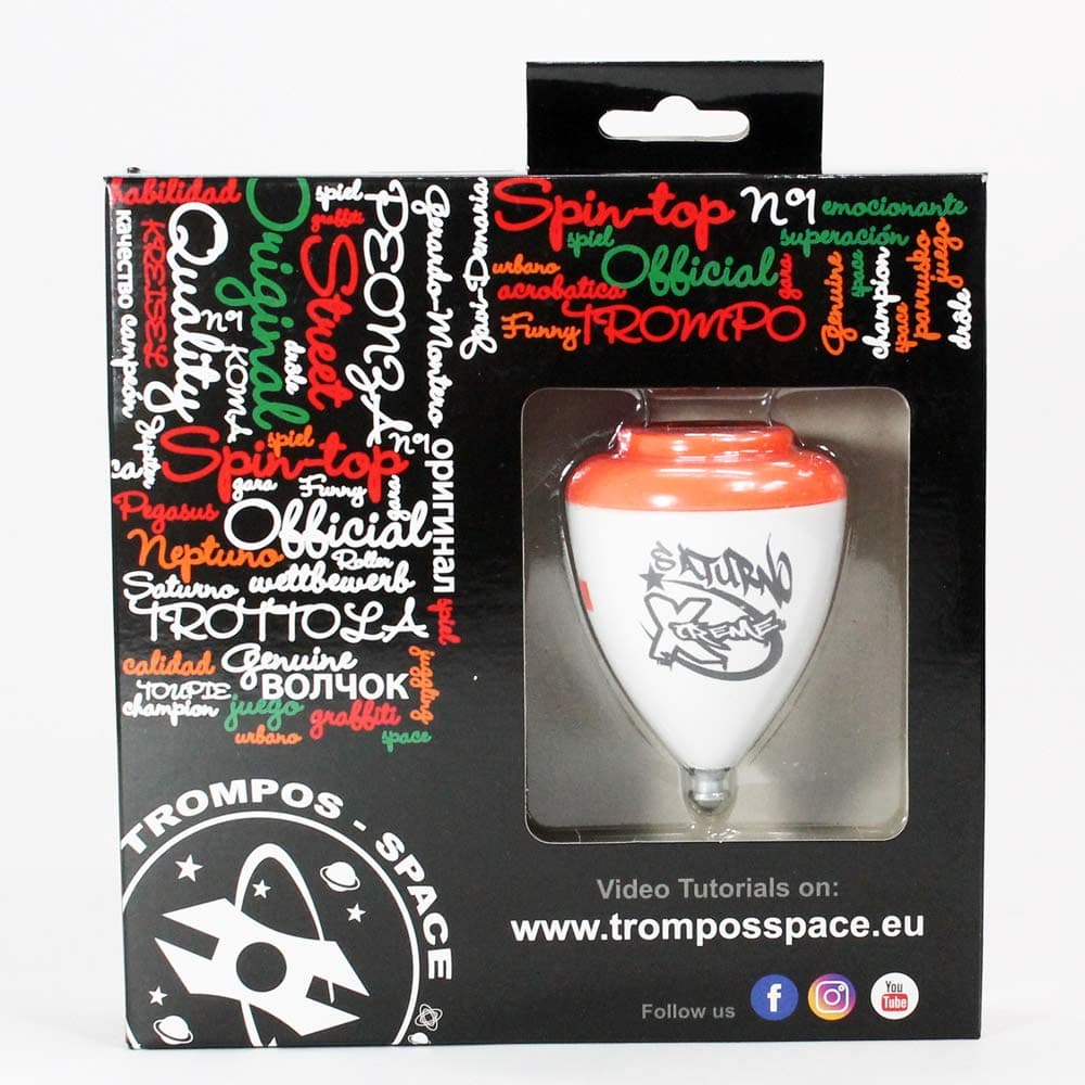 Trompos Space SL Spin Top Saturno Xtreme - Fixed Tip SpinTop (White Orange)
