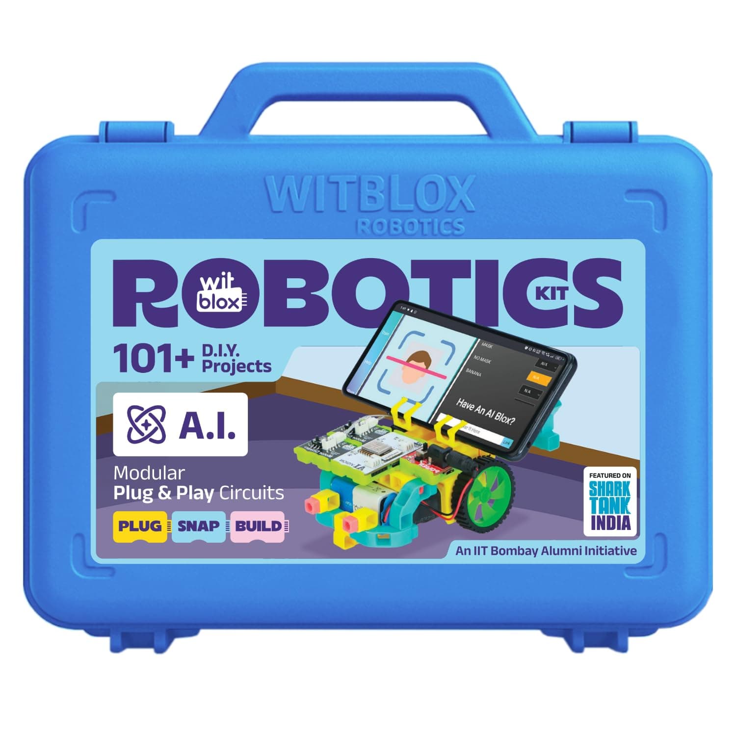 AI Artificial Intelligence Robotic Science Kit for 101+ Project 174 Part 8 Yrs+, Interlocking Bricks, Electronic Sensor & Circuits to create Logic 2 Free Live Classes Gift Toy for Boys & Girls