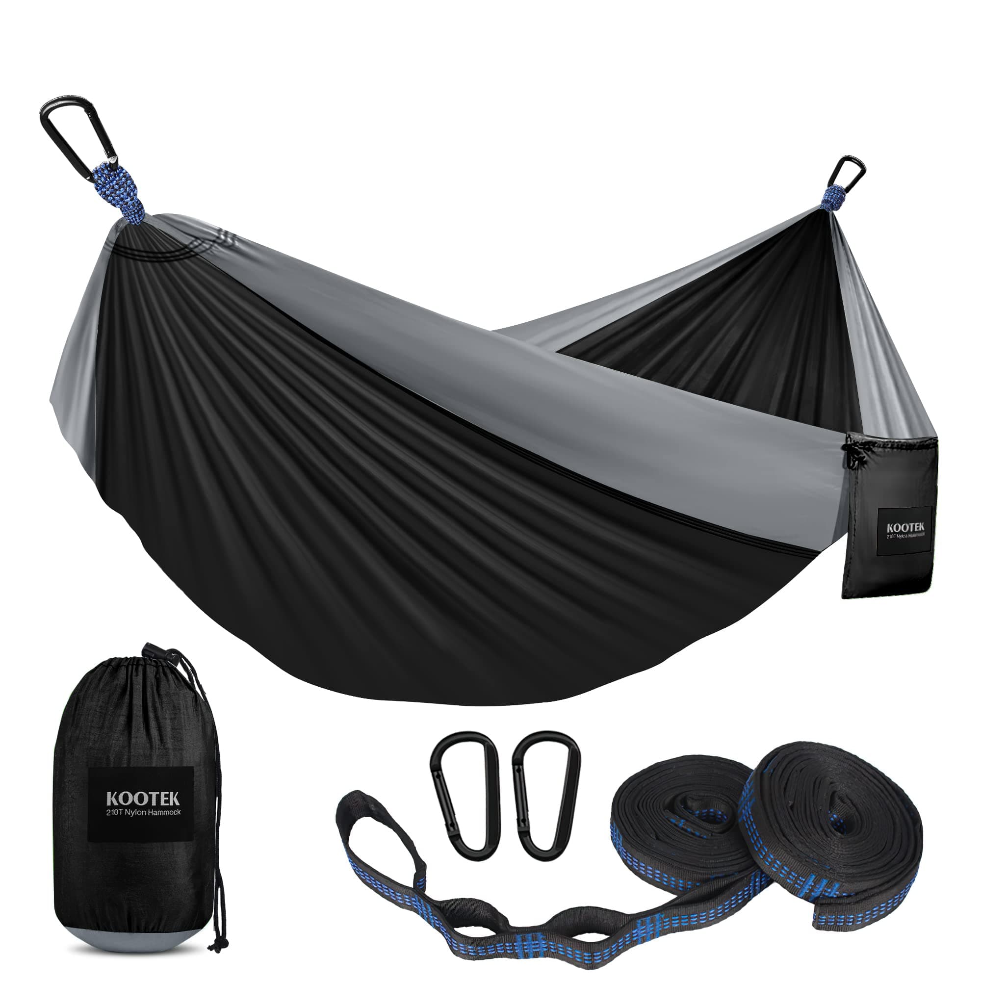 Kootek Camping Hammock, Portable Hammocks with Tree Straps & Attached Carry Bag, Camping Essentials Gear, Perfect for Outside Indoor Hiking Beach Backpack Travel