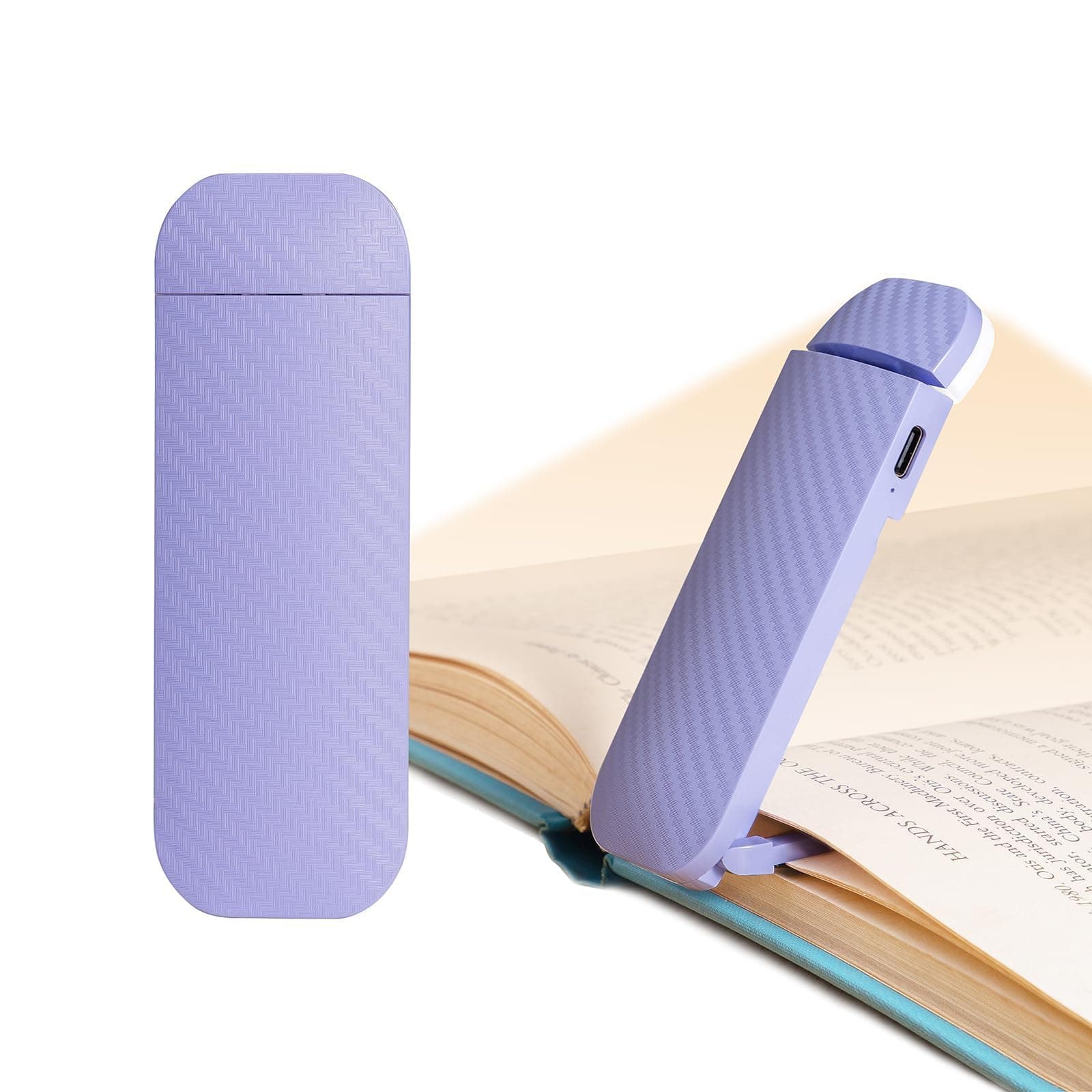 Reading Book Light, Clip on Reading Light, Rechargeable Reading Light, Book Lights for Reading at Night in Bed, Reading Lights for Books in Bed, Book Reading Light Clip, Romantic Purple
