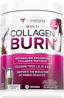 Vitauthority Collagen Peptides Powder Weight Loss Supplements | Hydrolyzed Beauty Complex for Women, Hair Skin Nails | Fat Burning Support | Chocolate Flavored 25 Servings