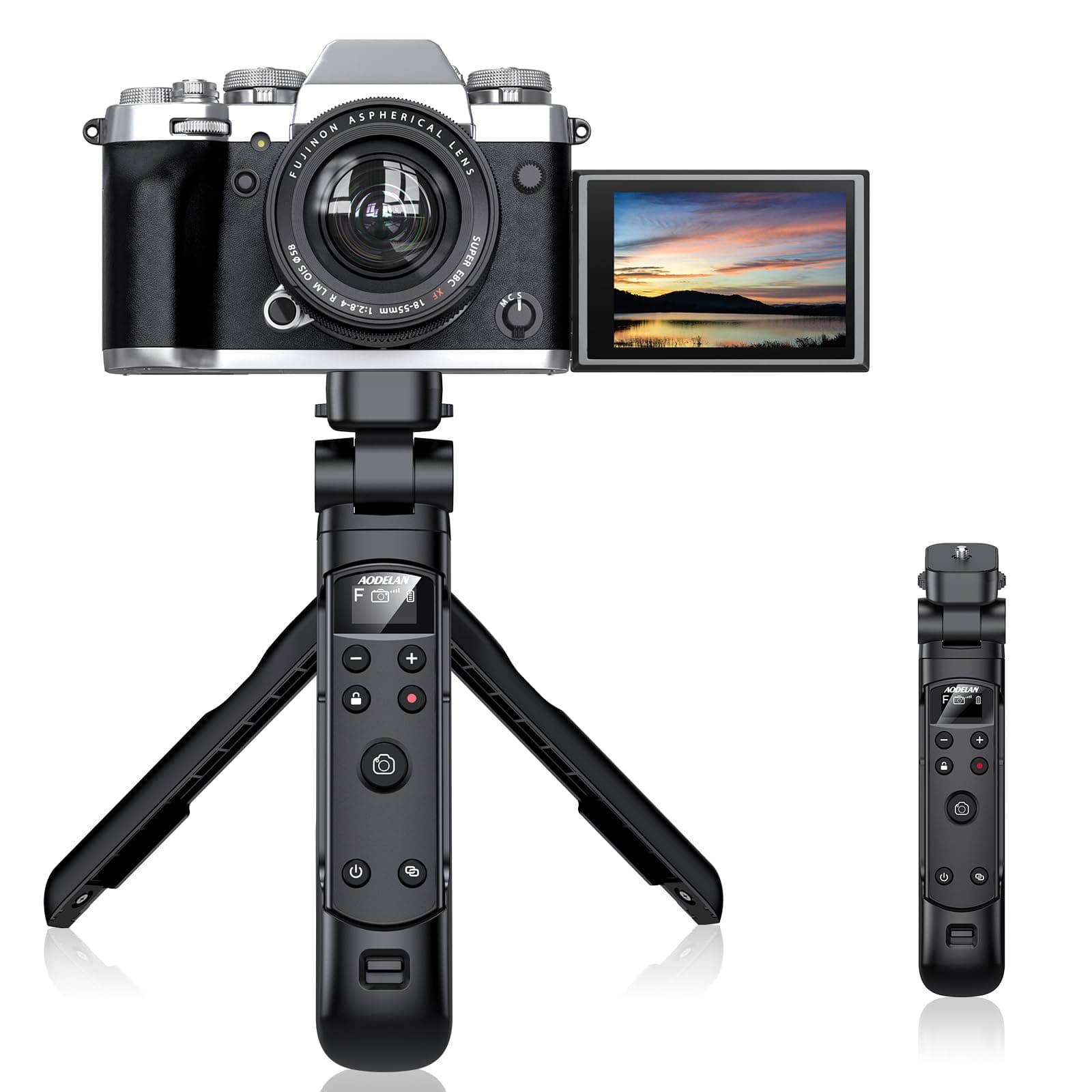 for Fujifilm Camera Tripod with Rechargeable Shutter Release,AODELAN Shooting Grip Wireless Remote Control Handle for Fuji X-T30 II, X-S10, X100VI, X-H2S, X-H2, X-T5, X-T4, X-T3, X-S20, X-T50, X-T30