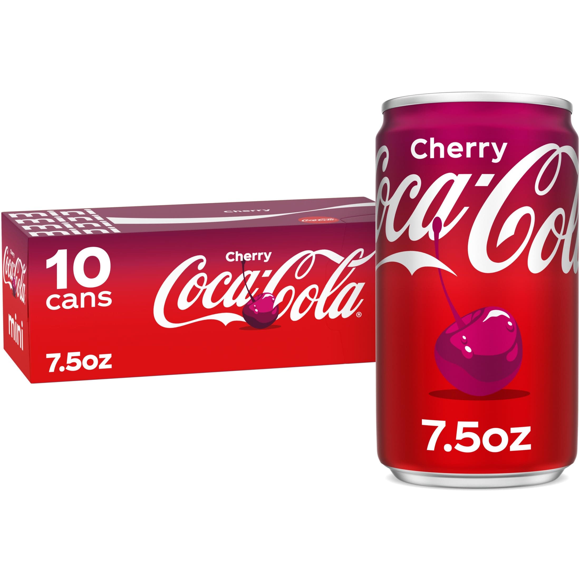 Coca-Cola Cherry Soda Soft Drink Fridge Pack Mini Cans, 7.5 fl oz, 10 Pack