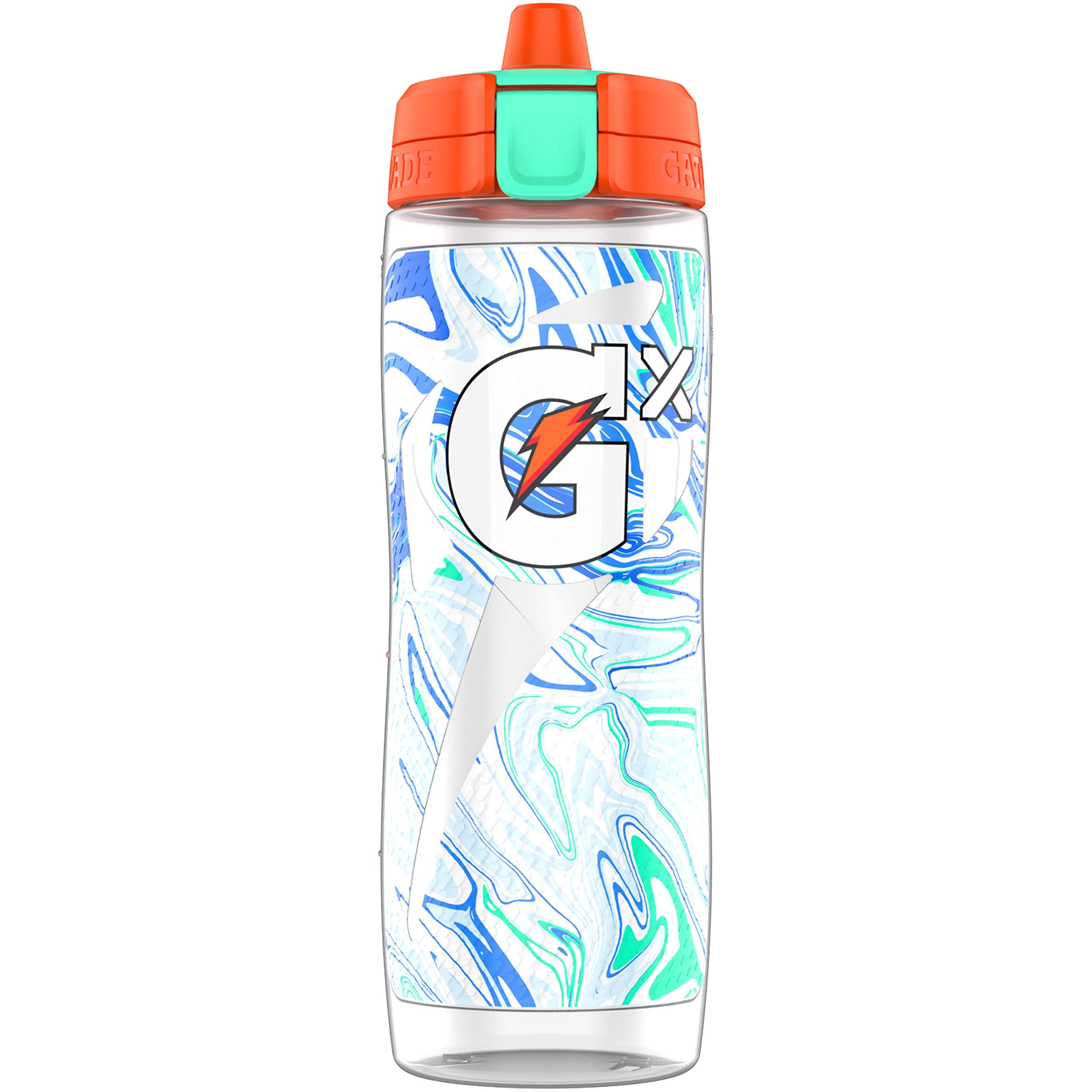 Gatorade Gx Hydration System, Non-Slip Gx Squeeze Bottles, Marble White