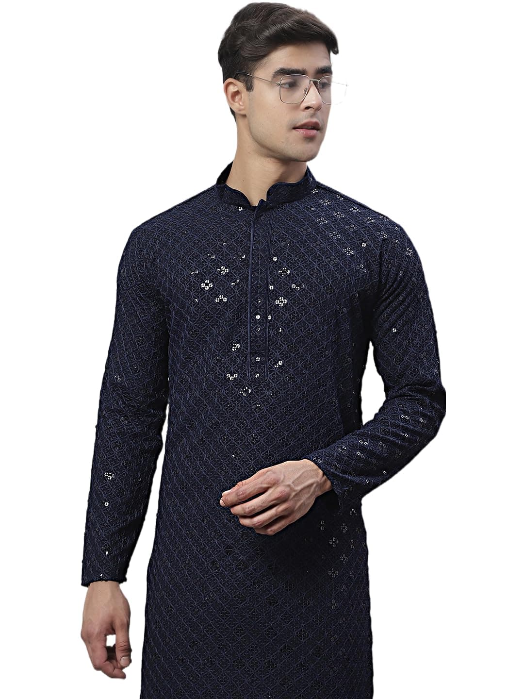 Jompers Men's Chikankari Embroidered and Sequence Kurtas Only