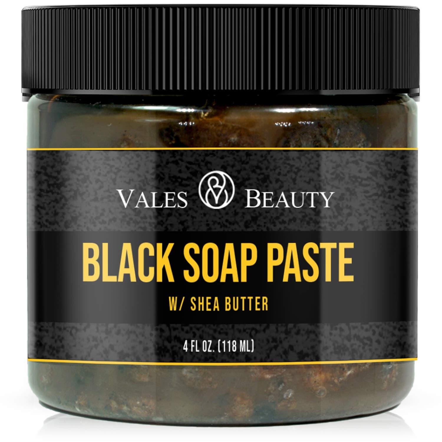 Raw African Black Soap Paste 4 oz - 100% Natural For Acne, Dry Skin, Scars, Burns, Rashes, Face & Deep Body Wash