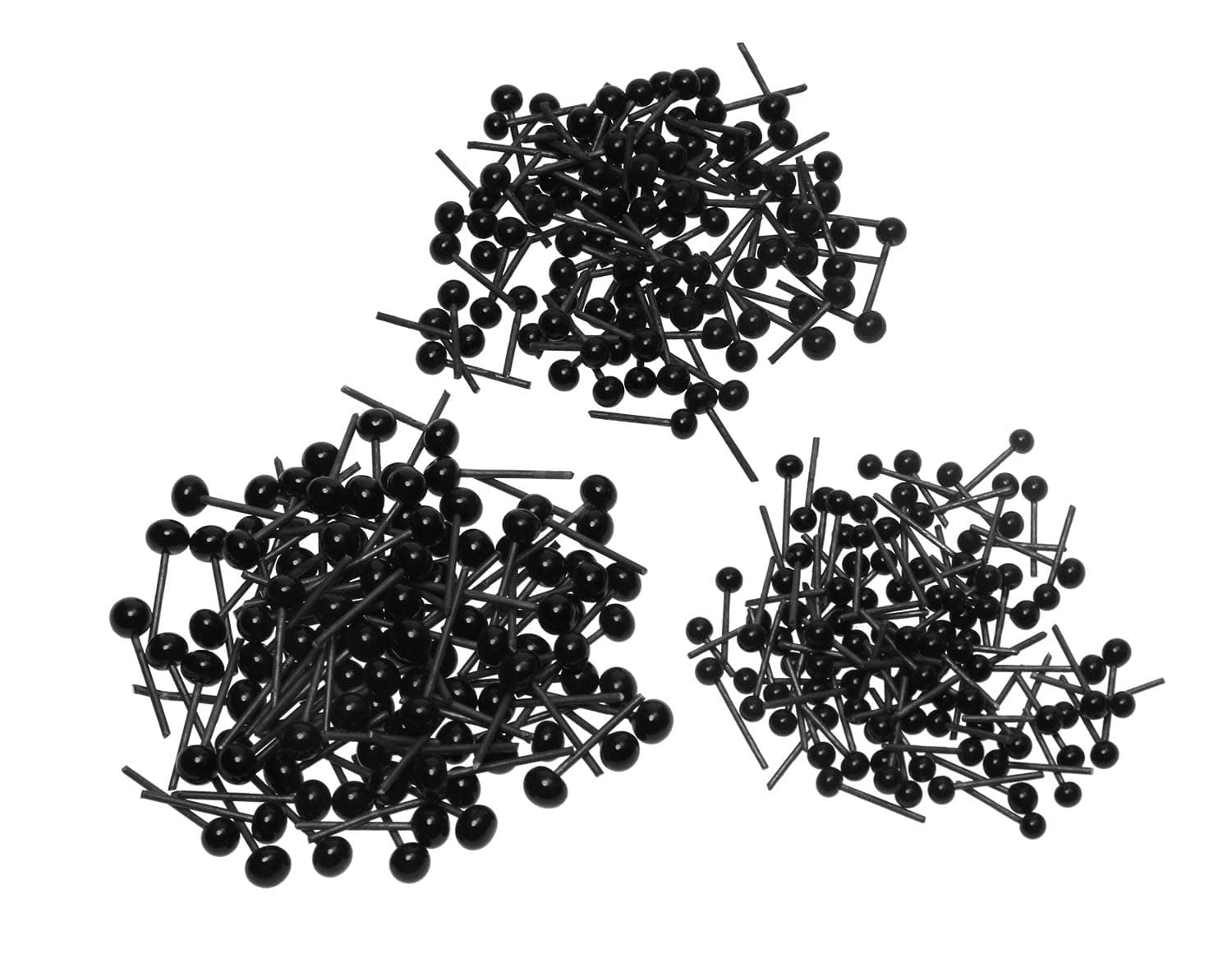 Mini Skater 2.8/3.2/4mm Tiny Glass Eyes Assortment Kits for Needle Felt Toy Doll DIY Craft Making,300Pcs(Black)