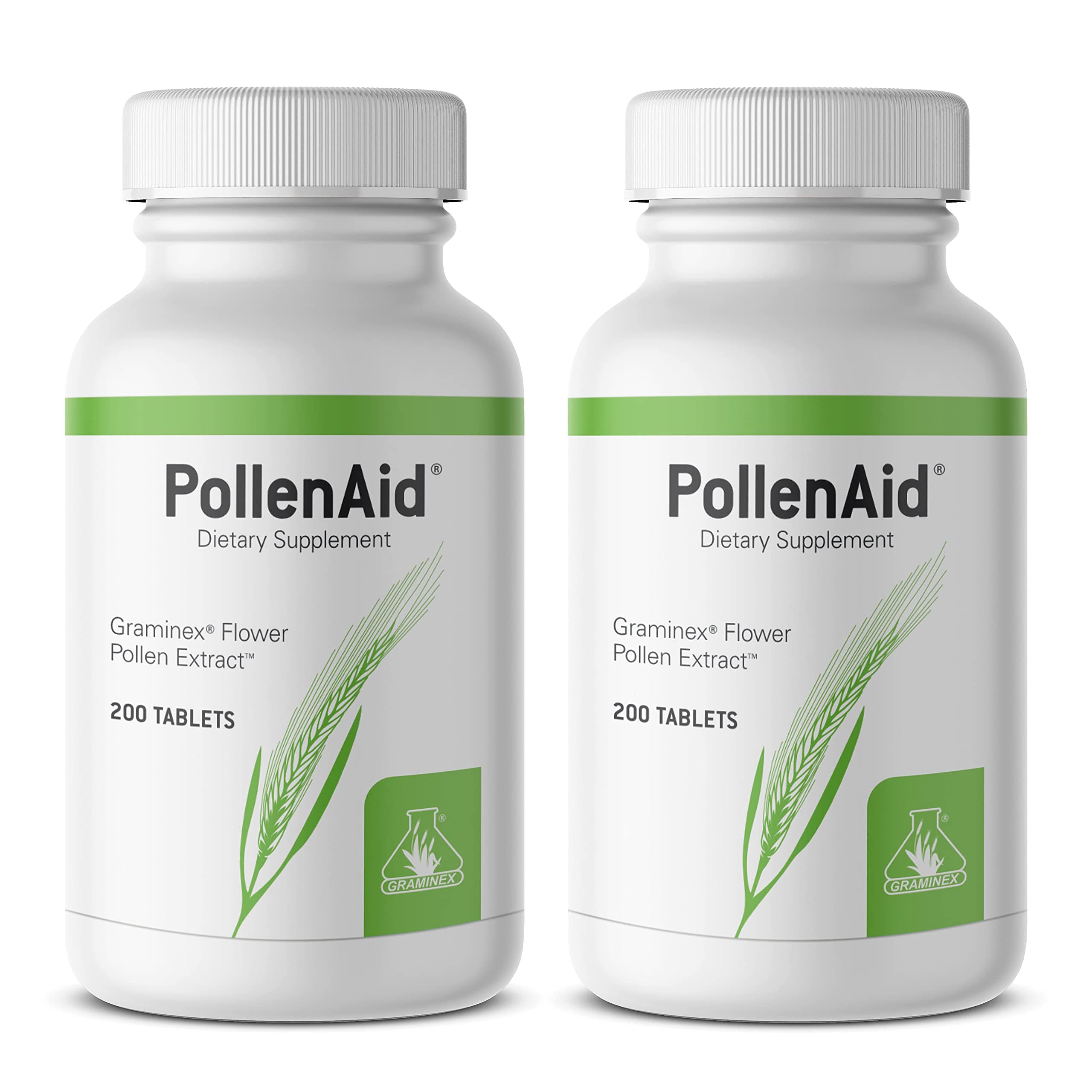 PollenAid Prostate Supplement: All Natural Prostate Support for Bladder Control & Urinary Tract Health, Rye Pollen Extract Made in USA, 200 Tablets (Pack of 2)