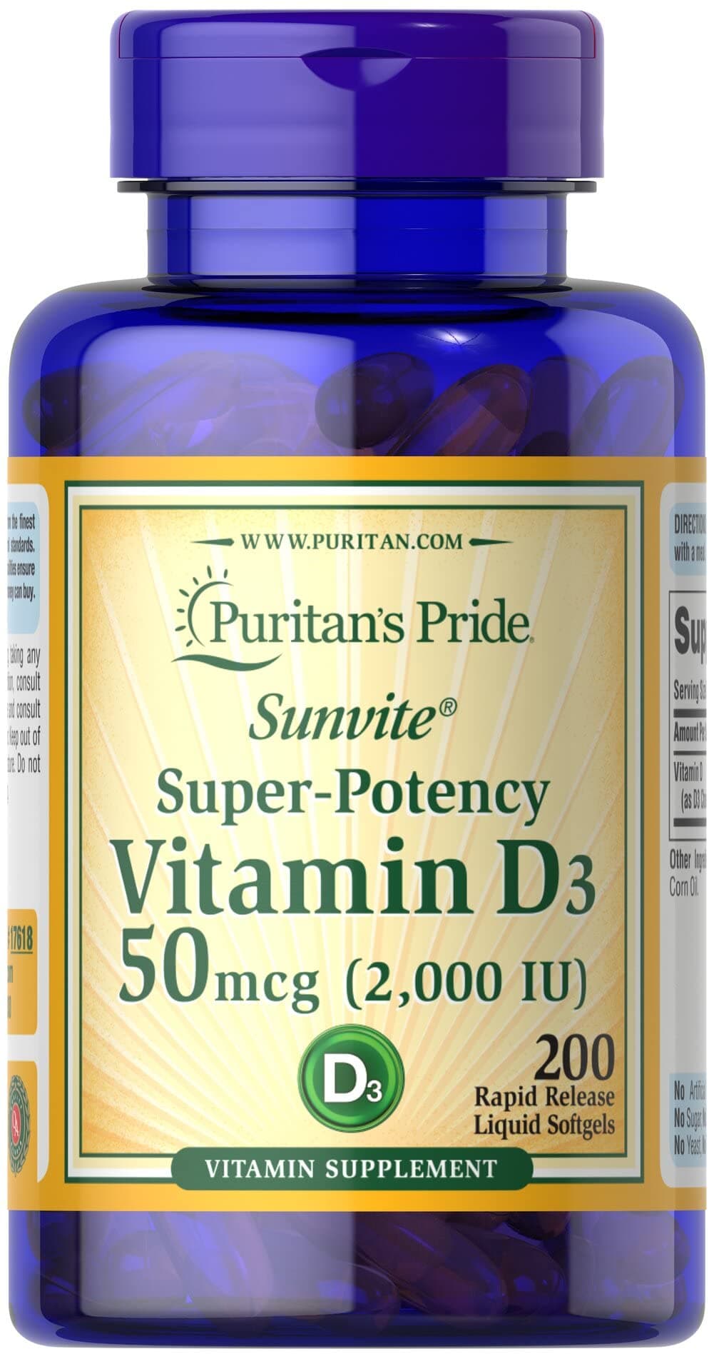 Vitamin D3 2000 IU-200 Softgels