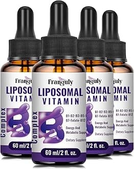Liposomal Vitamin B Complex Liquid Sublingual B Complex Vitamins Supplement for Women Men Improved Absorption Methylated B12,B1, B2, B3, B5, B6,Folate,Biotin for Energy And Immune Support-8.0 oz