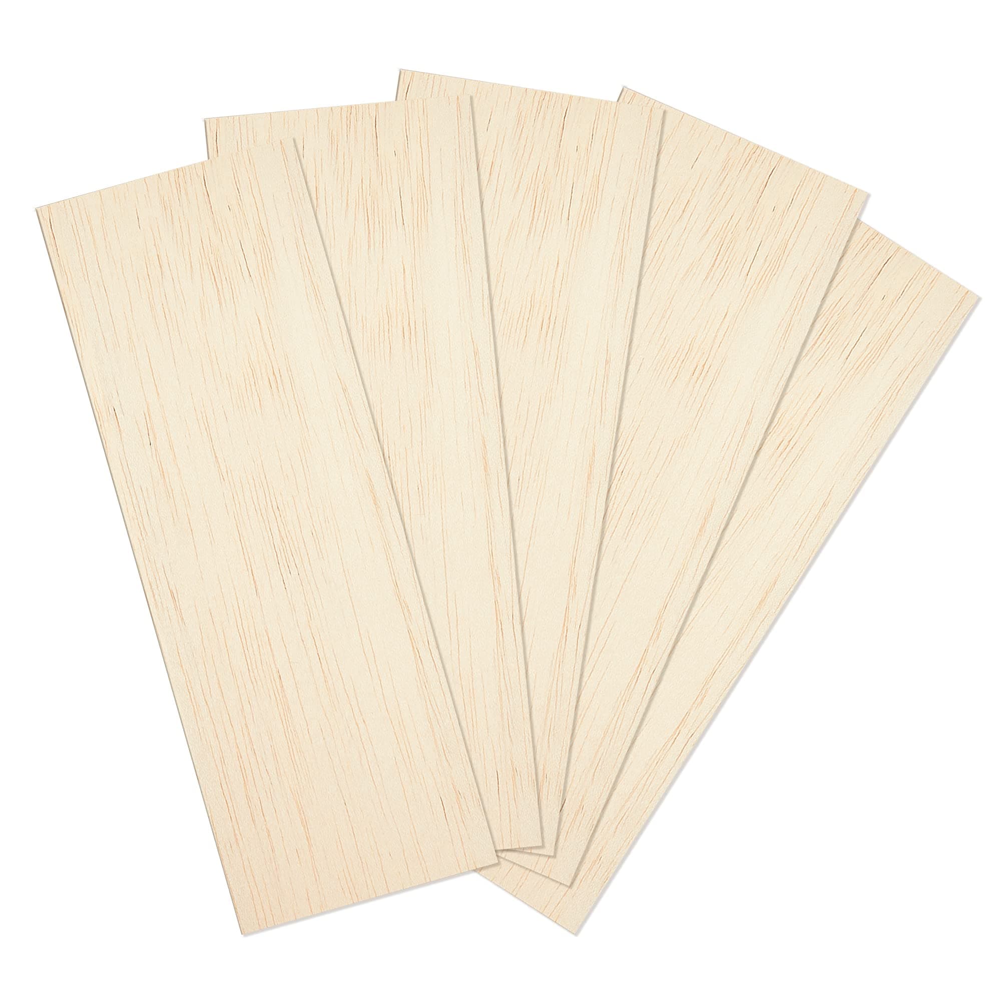 Balsa Wood Sheets 1/8" Inch Thick 12" x 4" Unfinished Wooden Board by Craftiff (5 Pack)