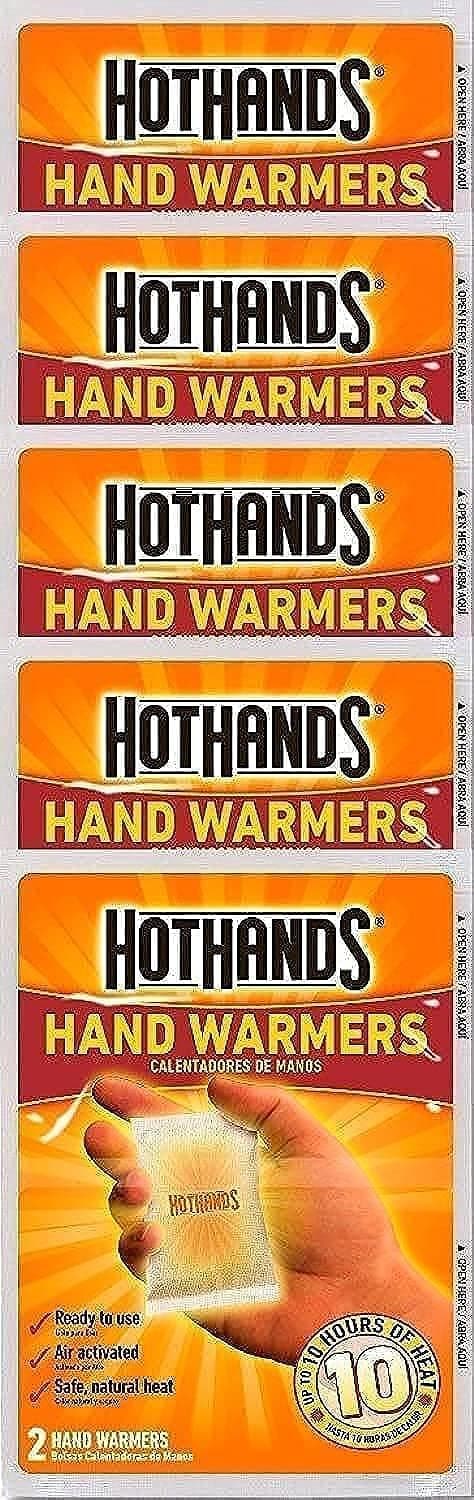 Hand Warmers, 10 count (5 pack with 2 warmers per pack)