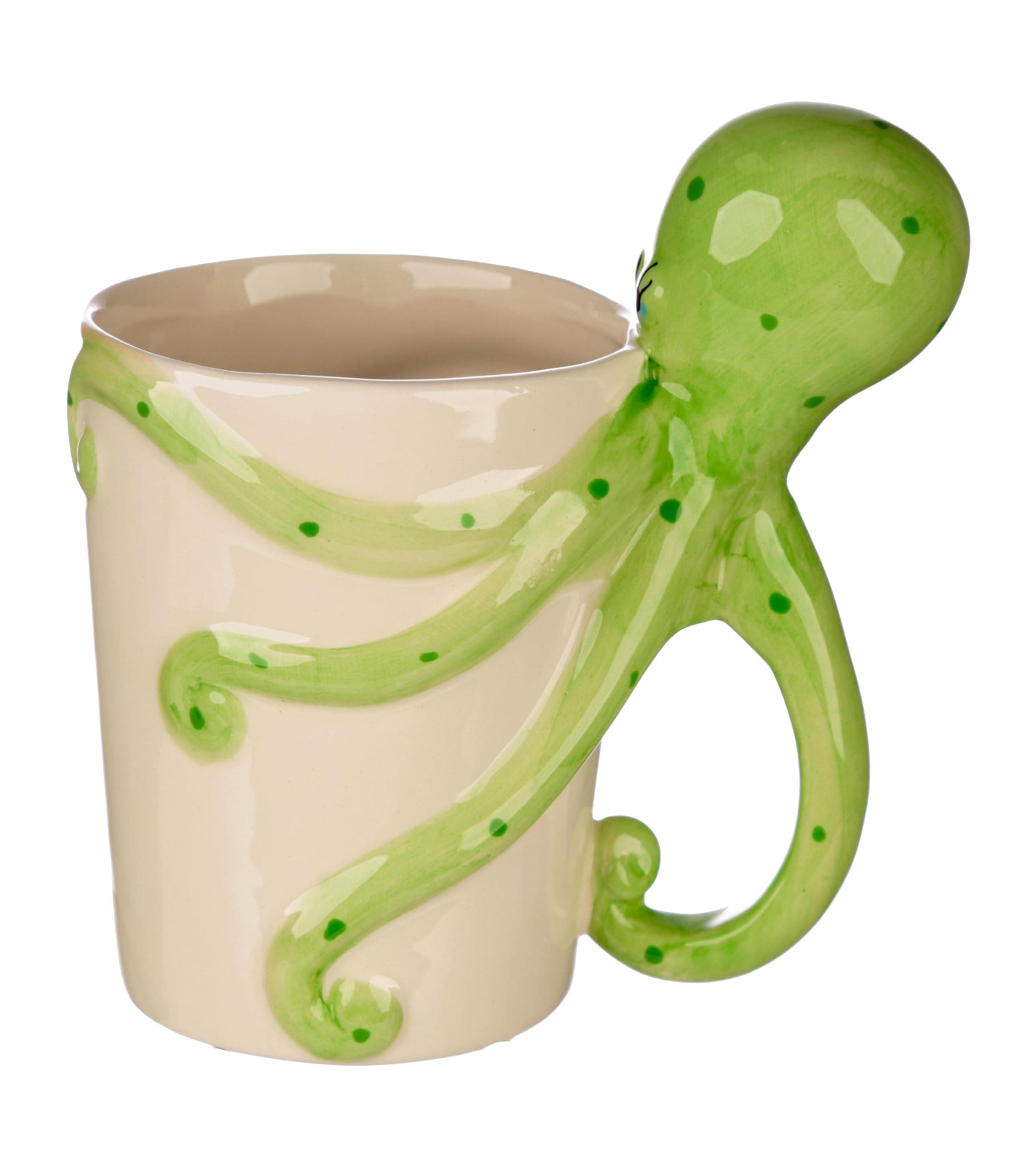 Puckator Lisa Parker Octopus Ceramic Shaped Handle Tea Coffee Mug - Funny Home Accessories - Cute Gifts for Girlfriend - Large Mugs for Men Women Hot Drinks Cups Presents - Secret Santa Gift Cup Set