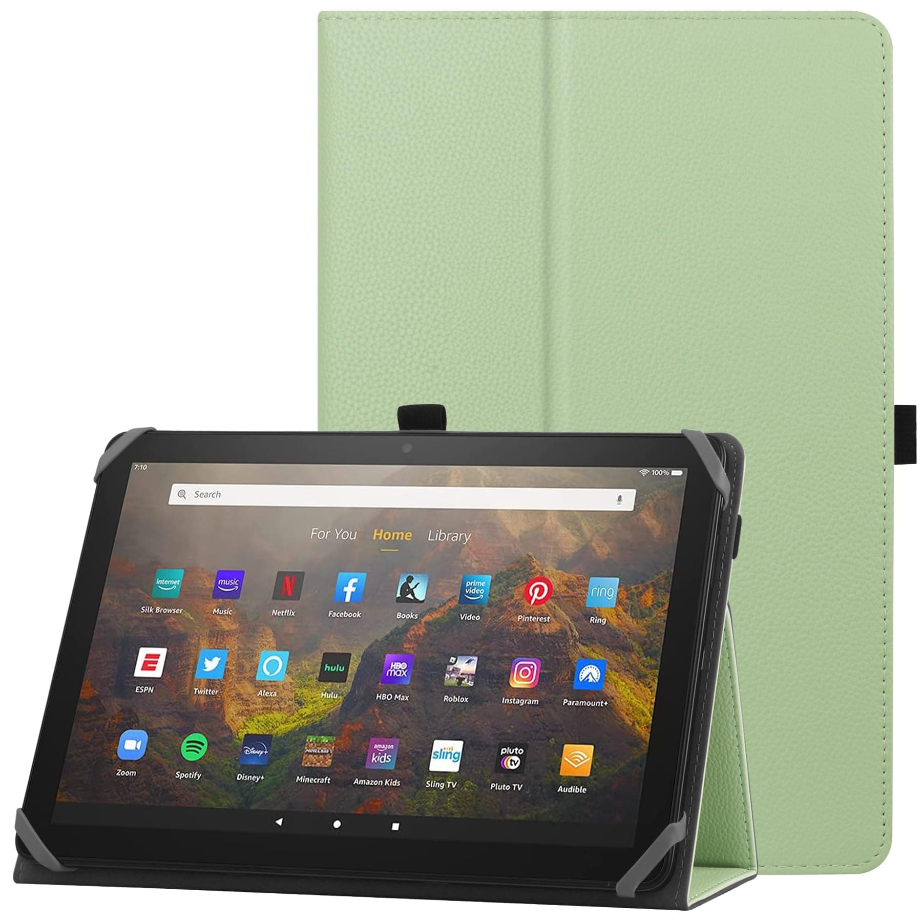 HoYiXi Universal Case for 10-11 inch Tablet Fire Max 11 2023 Release with Stand Folio and Hand Strap Protective Cover for 10”-11” Samsung Lenovo TECLAST Android Tablet - Green