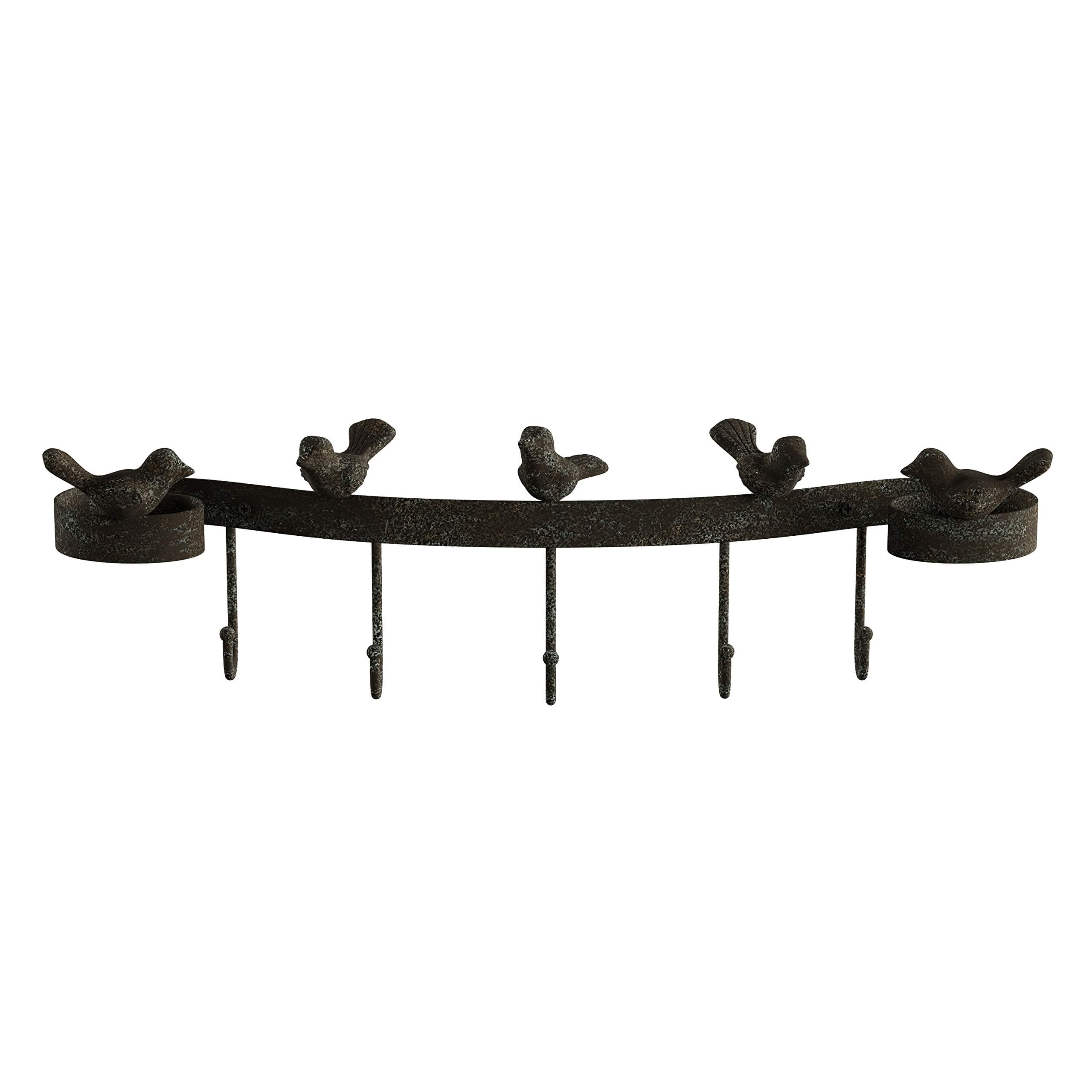 Decorative Birds on Ribbon Hook-Cast Iron Shabby Chic Rustic Wall Mount Hooks for Coats, Towels, Hats, Scarves, Jewelry, and More by Lavish Home
