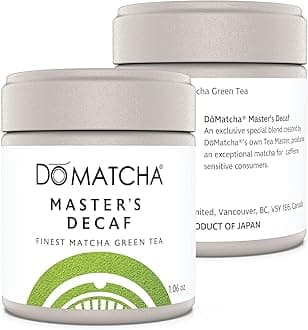 Master's Decaf Matcha Powder, Authentic Japanese Green Tea, Ceremonial Grade, 30g