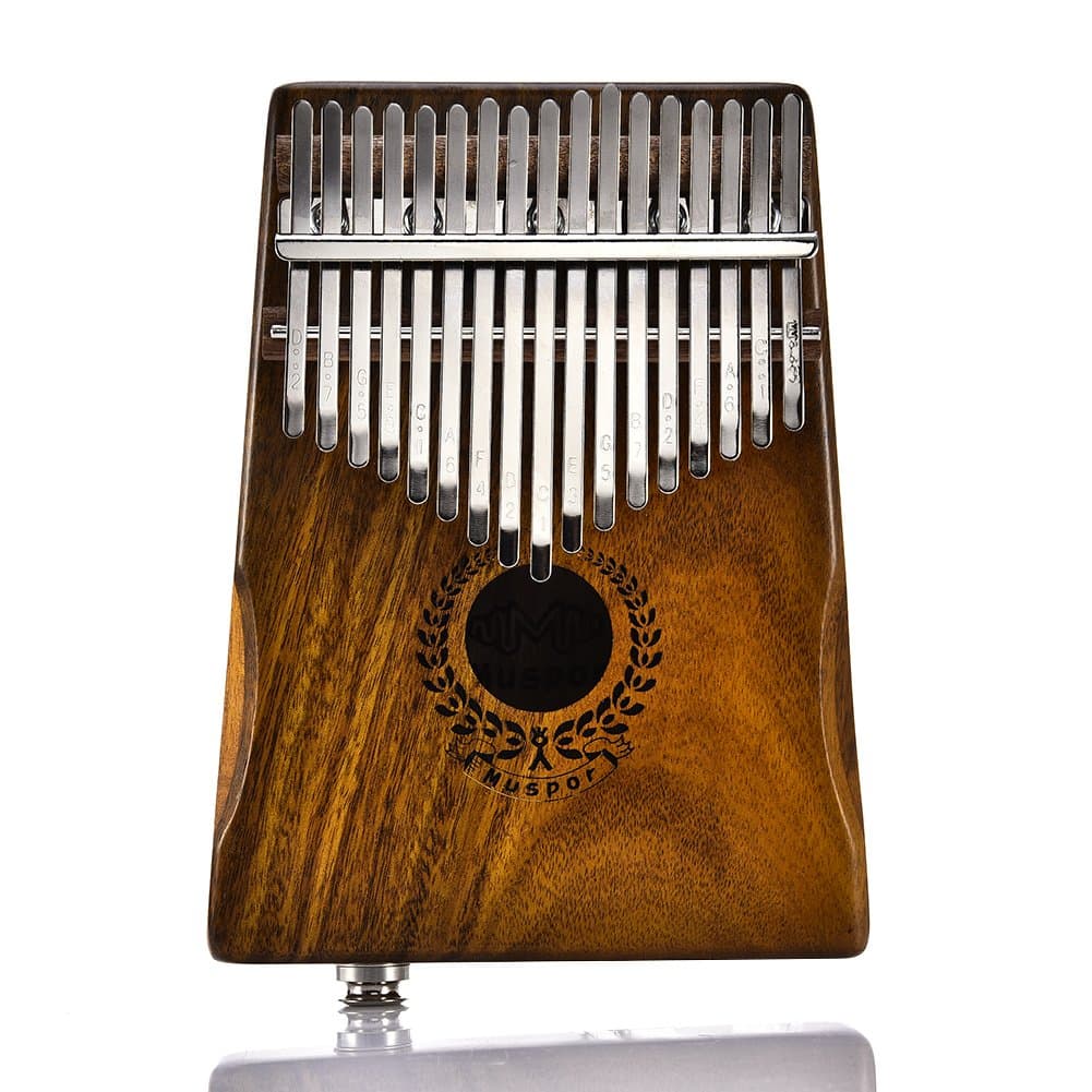 Kalimba Thumb Piano 17 Keys Solid Acacia Link Speaker Electric Pickup (Pakage Include Kalimba,Exquisite Bag,3M Cable)