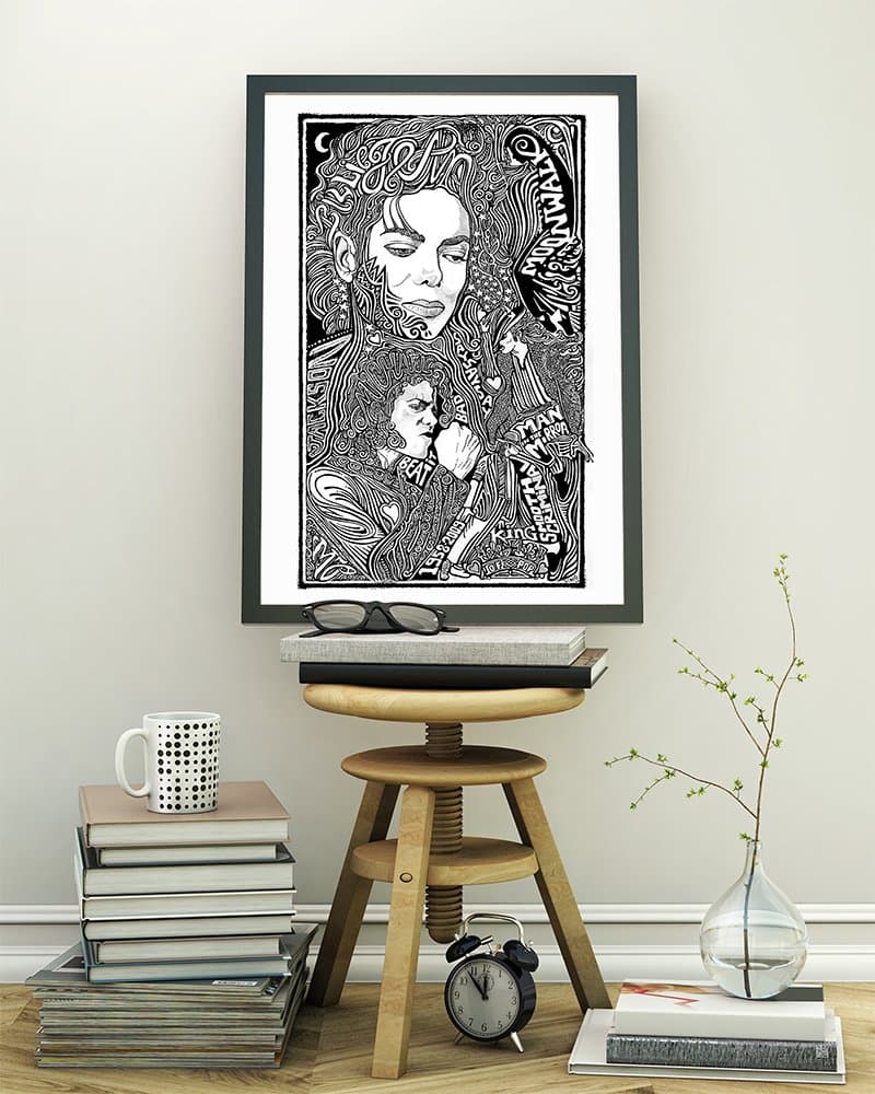 Michael Jackson - Letterpress Posterography Art Print