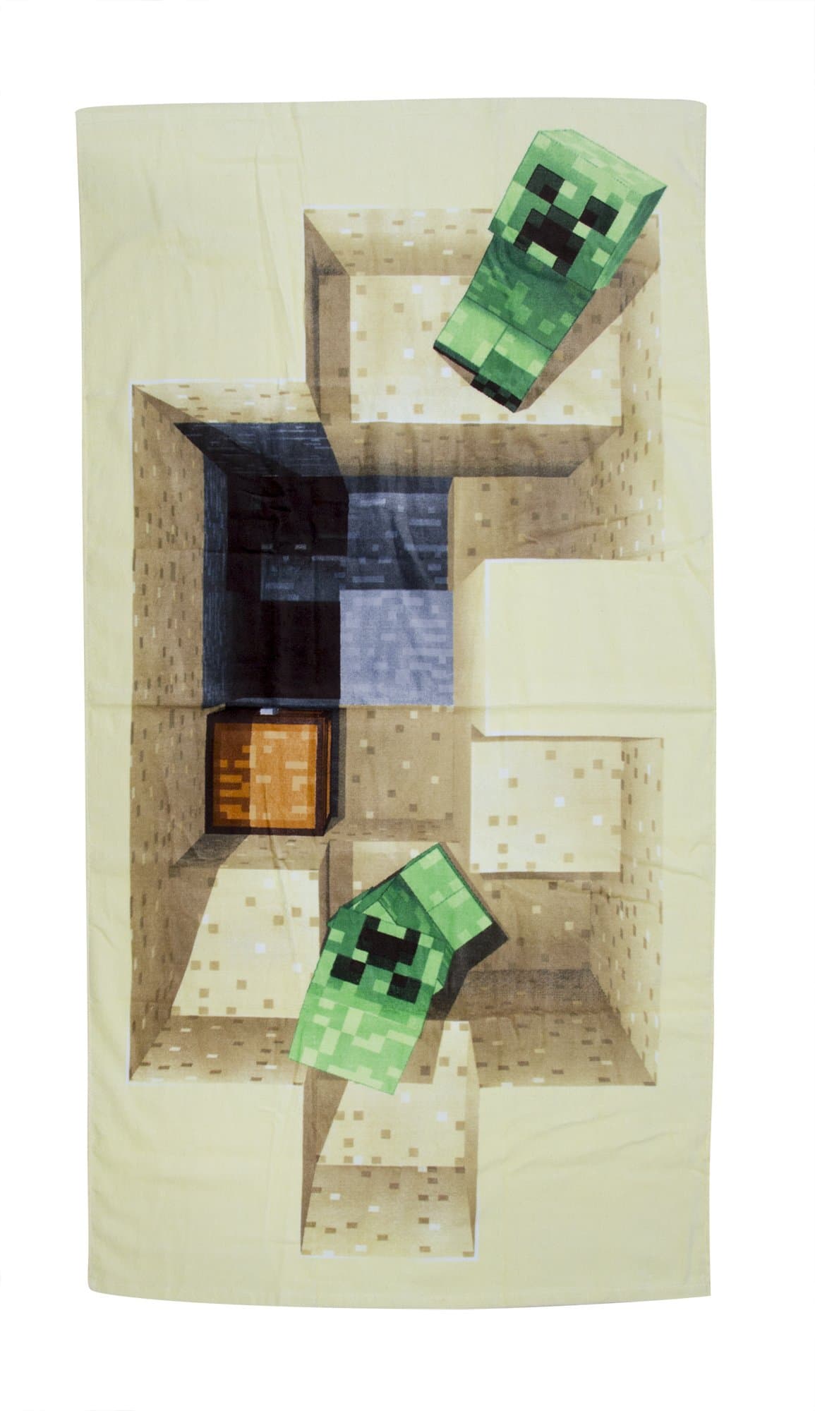 Minecraft Creeper Defeat Printed Beach Towel