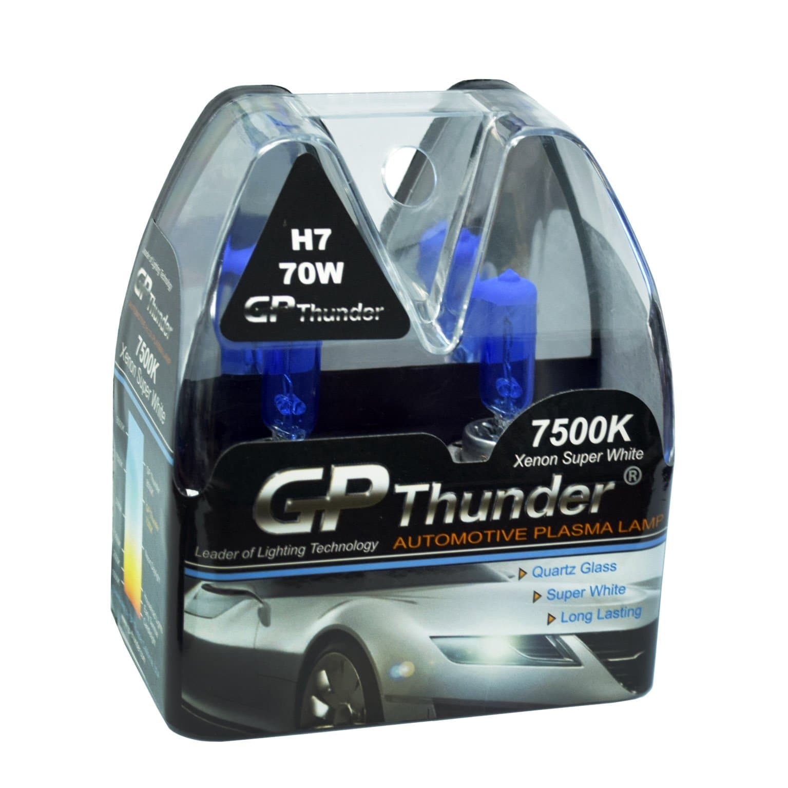 GP Thunder GP75-H7 Super White H7 12V 70W Halogen Xenon Bulb with Quartz Glass (High Wattage 7500K 2 Bulbs)