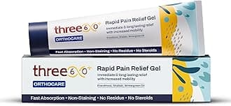 three60+ RAPID PAIN RELIEF Gel | Get Immediate and Long Lasting Relief from Arthritis Pain | Erandmool, Nirgundi, Wintergreen Oil, and Shallaki | Fast-Absorption | Non-Staining | 50g Gel Pack of 1