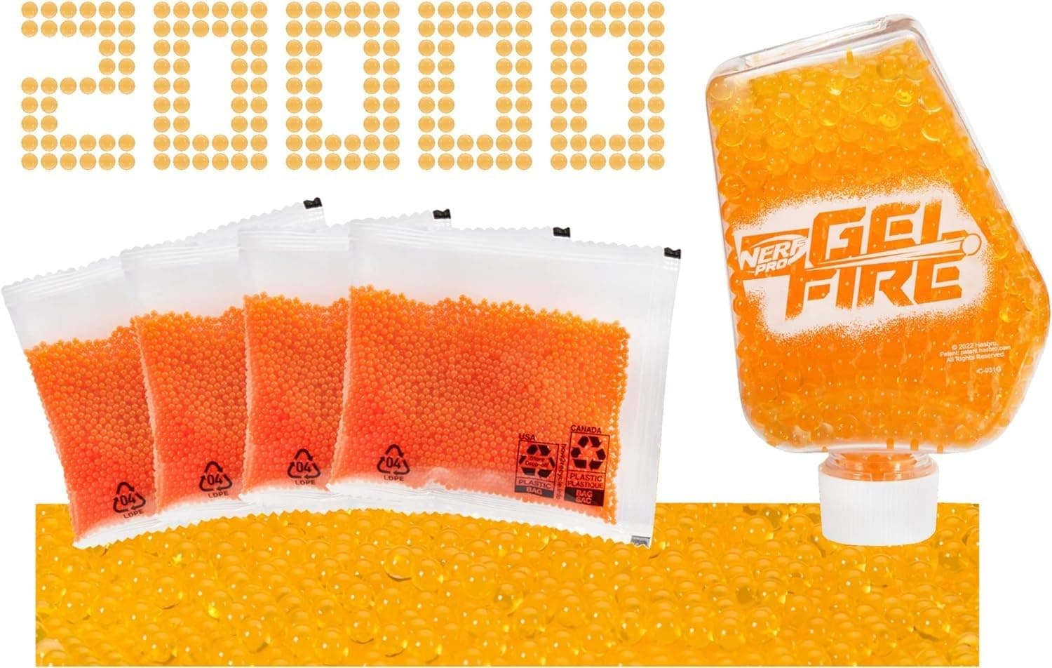 Nerf 20,000 Gel-Fire Round Refill Blaster, 800 Round Hopper, Ages 14+